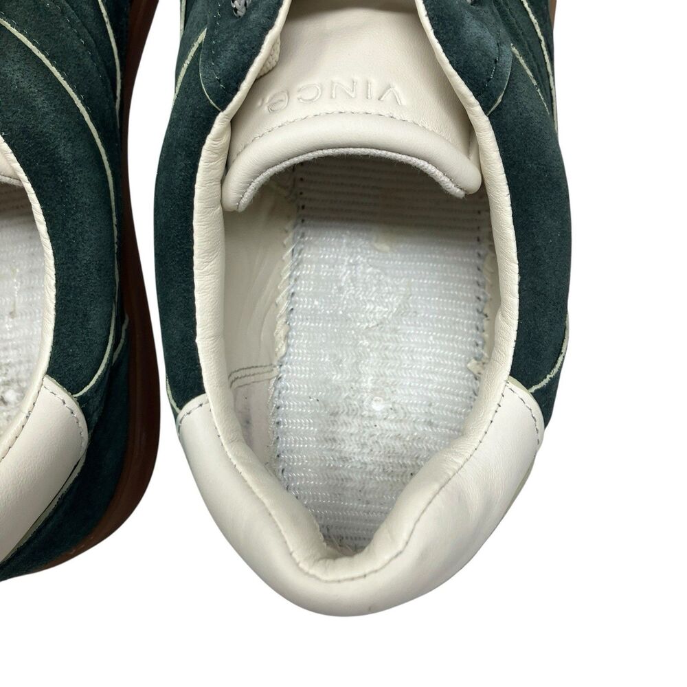 Vince Mens 9 Green Suede Low Top Sneakers Gum Sole Casual Lace INSOLES MISSING - Picture 9 of 13